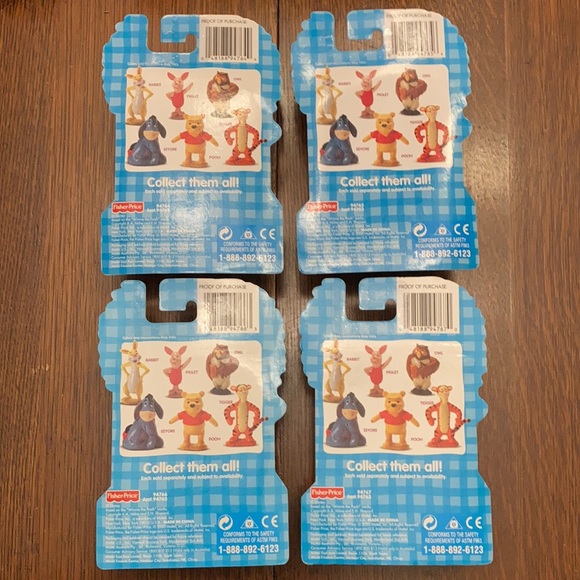 New in sealed boxes 4 pc vintage Winnie the Pooh figurines by Fisher Price, 2000 - Picture 10 of 10